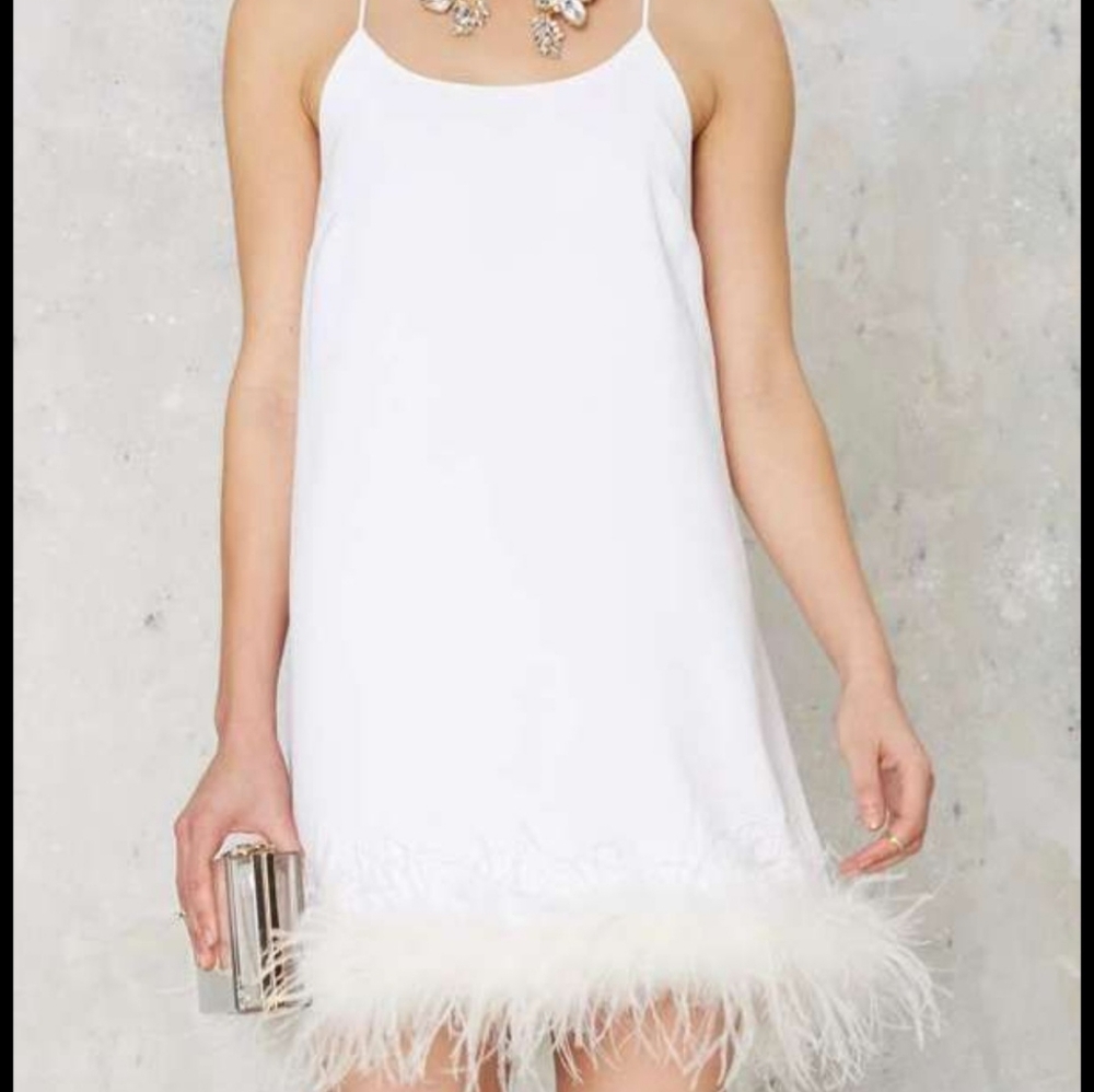 NWT Feather Trim Dress